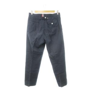 THOM BROWNE チノパン テーパード シンチベルト トリコロール ワンポイント コットン 1 S 紺 ネイビー /AH2