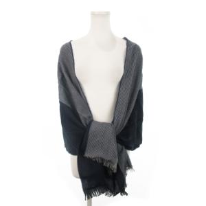 JIL SANDER ストール マフラー ウール フリンジ ストライプ 青 ブルー インディゴ /MN16 GY99