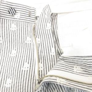 THOM BROWNE × コエ KOE パンツ スラックス トラウザー サッカー生地 プリント ヨット柄 ストライプ M グレー