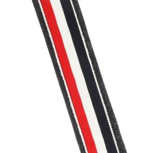 THOM BROWNE ナロータイ ネクタイ ウール 無地 裏側ワンポイント トリコロール チャコール グレー