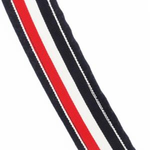 THOM BROWNE ナロータイ ネクタイ ウール 無地 裏側ワンポイント トリコロール 紺 ネイビー