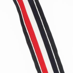 THOM BROWNE ナロータイ ネクタイ 無地 ピン付き 裏側ワンポイント トリコロール チャコール グレー