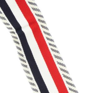 THOM BROWNE ナロータイ ネクタイ コットン 錨 イカリ マリン ストライプ 総柄 裏側ワンポイント トリコロール グレー