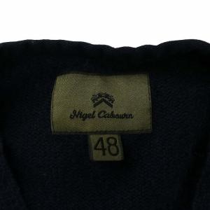 Nigel Cabourn カーディガン ニット カシミヤ 長袖 エルボーパッチ 48 M 紺 ネイビー /XZ GY99