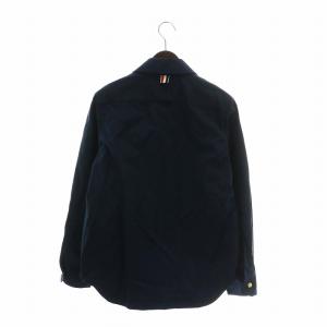 THOM BROWNE ジップアップ シェルオーバーシャツ 0 ネイビー
