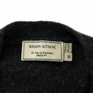 Maison Kitsuné カーディガン ニット ウール 長袖 ロゴ 刺繍 M グレー