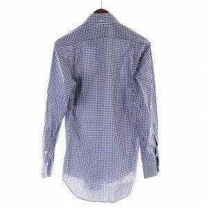 THOM BROWNE ギンガムチェックシャツ 長袖 ボタンダウン 1 S 青 ブルー 白 ホワイト GY99 /MQ
