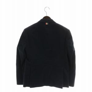 THOM BROWNE テーラードジャケット キャンバス シングル 3B 肩パッド 総裏地 サイドベンツ 裏地ストライプ 1 S 紺 ネイビー