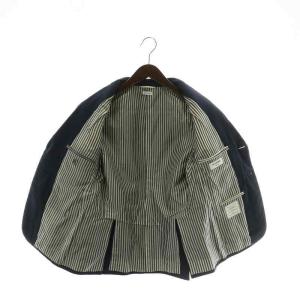 THOM BROWNE テーラードジャケット キャンバス シングル 3B 肩パッド 総裏地 サイドベンツ 裏地ストライプ 1 S 紺 ネイビー