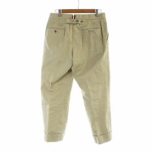 THOM BROWNE ウォッシュドバックストラップトラウザー チノパン ボタンフライ ロゴ 1 S ベージュ GY99 /MQ