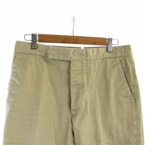 THOM BROWNE ウォッシュドバックストラップトラウザー チノパン ボタンフライ ロゴ 1 S ベージュ GY99 /MQ