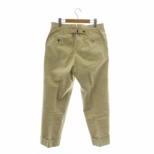 THOM BROWNE ウォッシュドバックストラップトラウザー パンツ チノパン テーパード ボタンフライ L ベージュ