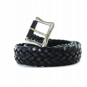 J&M DAVIDSON ベルト レザー メッシュ 編み込み ロゴ 80/32 黒 ブラック BENT-0TP-S-AN30 GY99