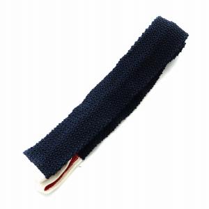 ニットタイ ネクタイ スクエアタイ トリコロールストライプ イタリア製 絹 シルク 紺 ネイビー GY99