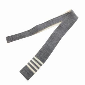 THOM BROWNE 美品 ニットタイ ネクタイ トリコロール ボーダー ウール イタリア製 グレー /HO 0227 GY99