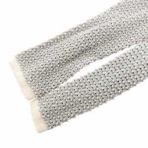 THOM BROWNE 美品 ニットタイ ネクタイ トリコロール 絹 シルク イタリア製 ライトグレー /HO 0227 GY99