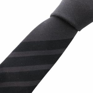 ネクタイ ナロータイ トリコロール シャドーストライプ USA製 黒 ブラック