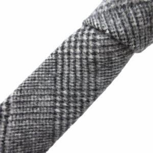 ネクタイ ナロータイ トリコロール チェック USA製 グレー /HO 0227 GY99 AA