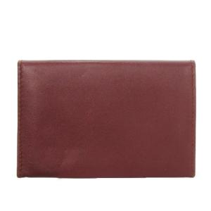 Cartier マストライン パスケース カードケース 名刺入れ 二つ折り 薄型 レザー 本革 ロゴ型押し 赤 バーガンディー