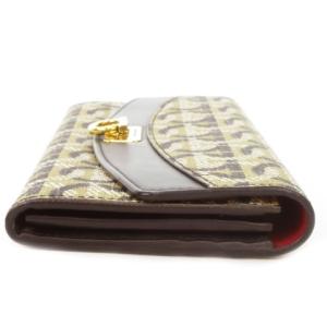 Salvatore Ferragamo 財布 ウォレット 長財布  二つ折り 小銭入れ PVC レザー ガンチーニ ロゴ 茶 ブラウン /MN19