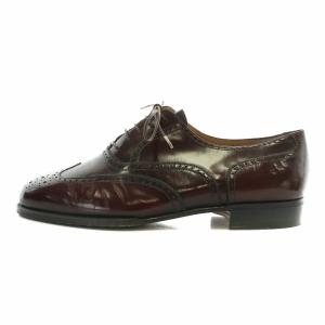 Salvatore Ferragamo ビジネスシューズ 革靴 レザー ラウンドトゥ ウイングチップ 7 25cm 茶色 ブラウン