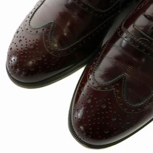 Salvatore Ferragamo ビジネスシューズ 革靴 レザー ラウンドトゥ ウイングチップ 7 25cm 茶色 ブラウン
