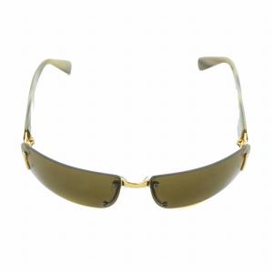 BVLGARI 眼鏡 サングラス セルフレーム カラーレンズ ノーフレーム スクエア 総柄 ロゴ ゴールド金具 6215-120 茶色 ブラウン