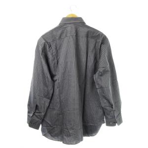 ARMANI COLLEZIONI ワイシャツ Yシャツ レギュラーカラー 長袖 コットン ストライプ 16 グレー