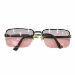 眼鏡 サングラス メタルフレーム スクエア グラデーション ハーフリム ロゴ 5616-130 シルバー色