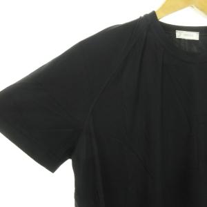 VERSACE Tシャツ クルーネック 半袖 ラインストーン ロゴ ストレッチ 黒 ブラック /AH12 GY17