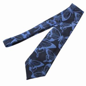 PAUL SMITH ネクタイ カジュアル 蝶柄 バタフライ シルク 絹 紺 ネイビー 青 ブルー