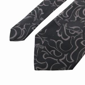 VERSACE ネクタイ カジュアル  総柄 絹 シルク 黒 ブラック /FF GY17