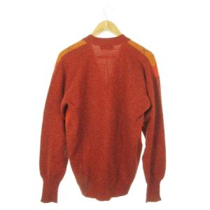 Christian Dior MONSIEUR 長袖カーディガン ニット Vネック チェック アーガイル柄 オレンジ