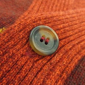 Christian Dior MONSIEUR 長袖カーディガン ニット Vネック チェック アーガイル柄 オレンジ