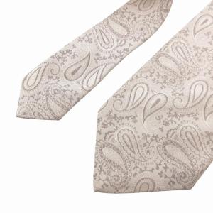 BRIONI ネクタイ カジュアル ペイズリー 総柄 絹 シルク グレー /FF GY17