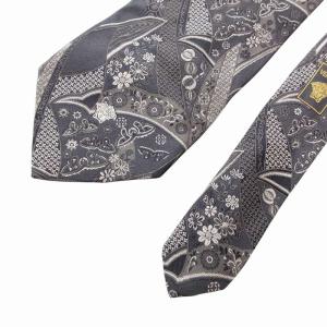 VERSACE ネクタイ カジュアル 総柄 メデューサ 絹 シルク グレー