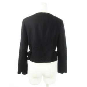 TOCCA ノーカラージャケット ショート カシミヤ混 サイドリボン 2 M 黒 ブラック JKTOHW0400