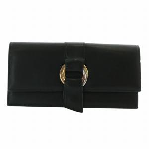 Cartier トリニティ 長財布 二つ折り レザー リング金具 黒 ブラック /XZ GY35