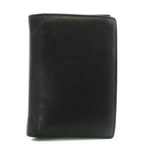 長財布 二つ折り レザー ロゴ ゴールド金具 黒 ブラック（2024