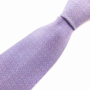 美品 ネクタイ レギュラータイ シルク 総柄 紫 758919T