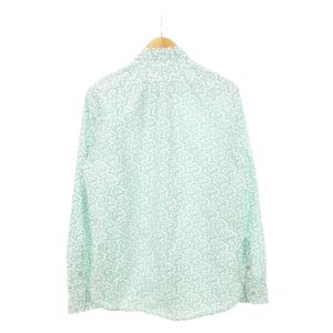 DIESEL カジュアルシャツ 長袖 ワンポイント刺繍 イバラ 棘 総柄 L 緑 エメラルドグリーン /AH9 GY35