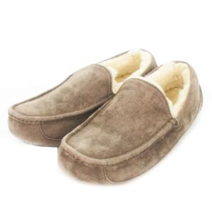 Ascot スリッポン モカシン ローファー ムートン ロゴ 27cm 茶 ブラウン 5775 /AO3