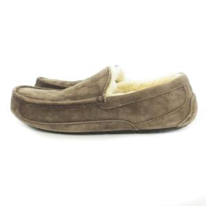 UGG Ascot スリッポン モカシン ローファー ムートン ロゴ 27cm 茶 ブラウン 5775 /AO3