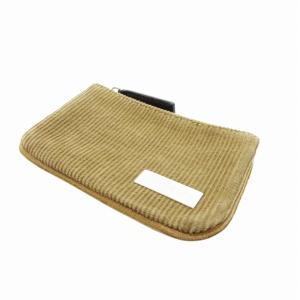 FENDI コインケース 小銭入れ ウォレット キーリング コーデュロイ ロゴ プレート 茶 ブラウン