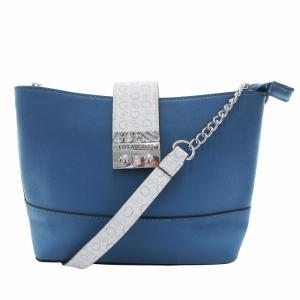 チェーンショルダーバッグ 斜め掛け ロゴ 青 ブルー /VU 0322