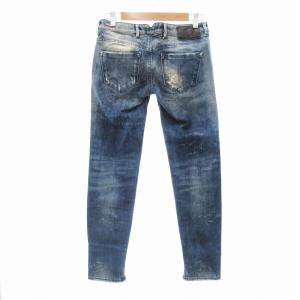 DIESEL デニムパンツ ジーンズ ダメージ加工 スリム W27 L32 インディゴブルー /JS