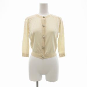 カーディガン ニット ギャザー バンドカラー シルク混 カシミヤ混 カシシル混 XS ベージュ /JS