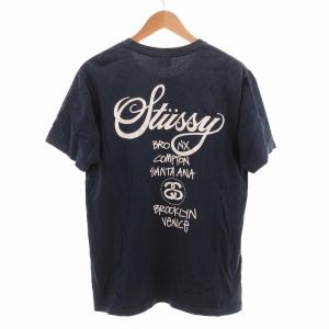 STUSSY Tシャツ 半袖 プリント M 紺 ネイビー /UO