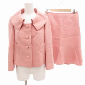 セットアップ スーツ カジュアル ジャケット スカート ひざ丈 40 ピンク /FF