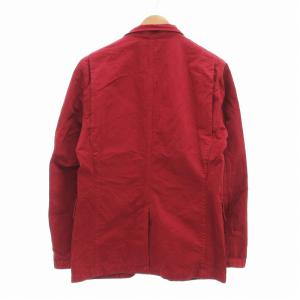 Paul Stuart スタンドカラージャケット シングルボタン リネン混 M 赤 レッド